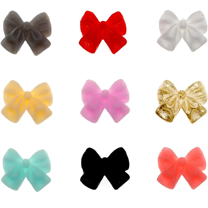 40PCS Lovely Princess Bowknot Nail Art Decorations Accessories Small Resin Bow Tie Charms Manicure Decor Nail Supplies Parts