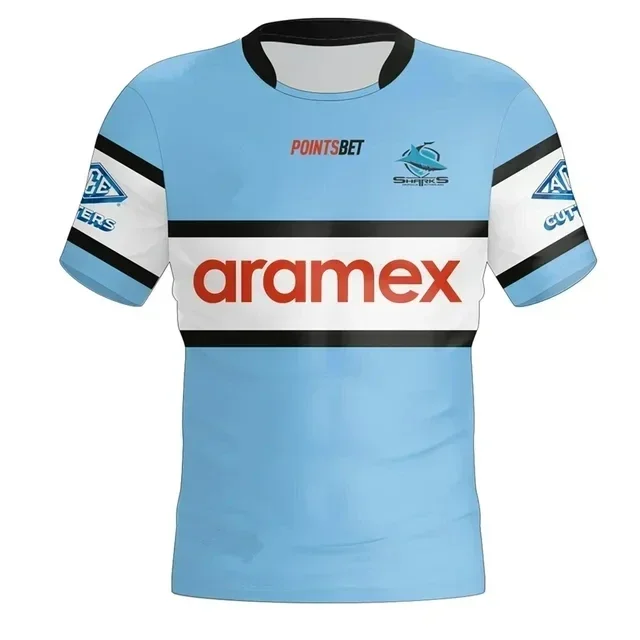 2024 Cronulla Sharks Home Rugby Jersey black hats size S--5XL (Custom name and number )