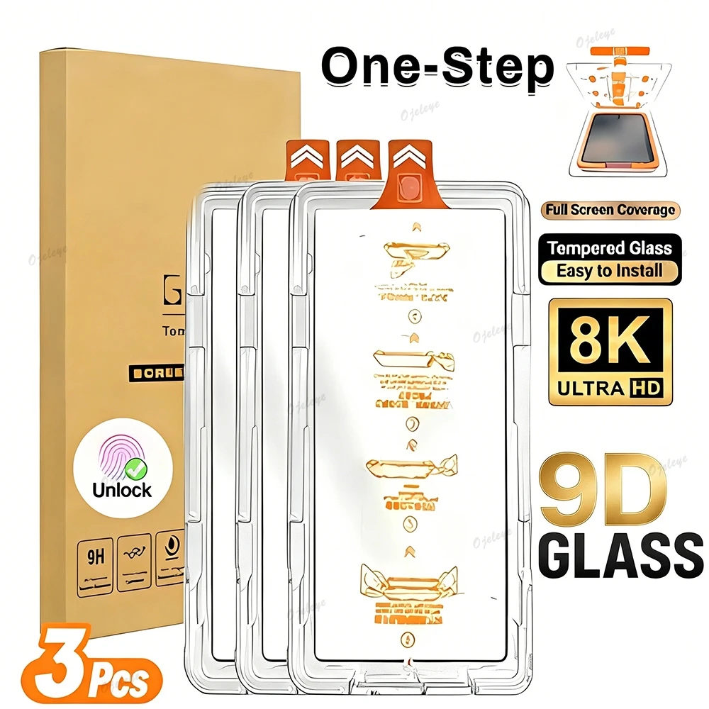 Premium Gehärtetes Glas Displayschutzfolie für Samsung Galaxy S26 Ultra S25 S24 S23 FE S22 S21 Plus S25FE S20 FE Fingerabdruck-Entsperrung