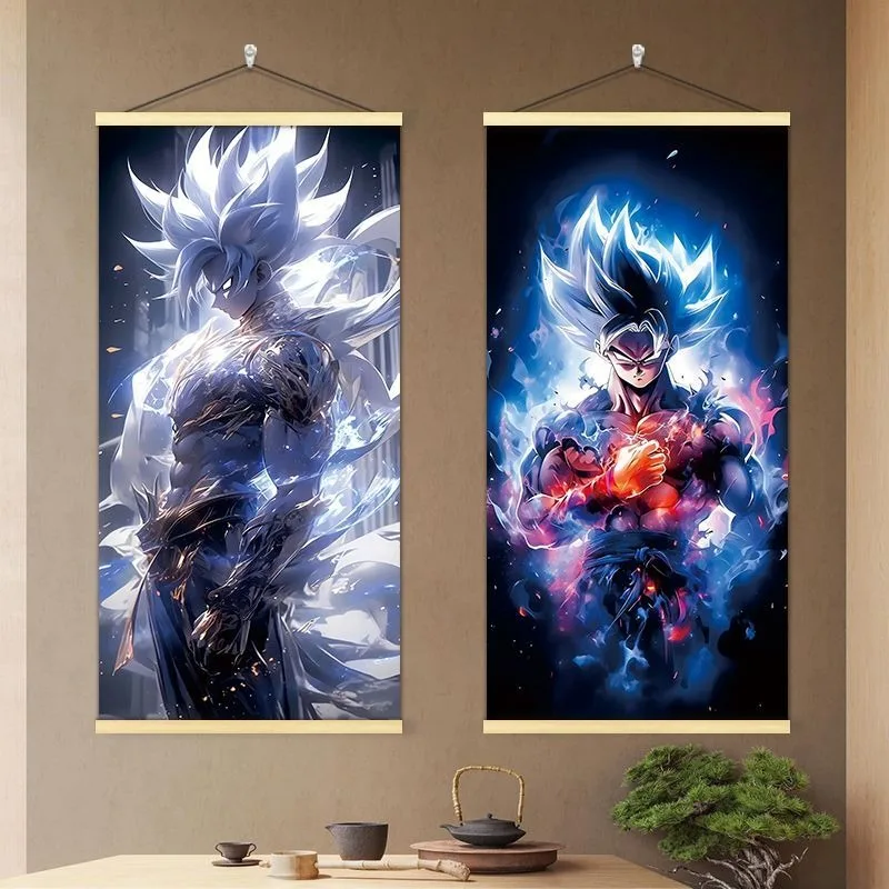 Dragon Ball Canvas Decorative Painting Frameless Cartoon Printing Ultra Instinct Goku SSJ 3  Room Decoration Poster Holiday Gift view 2
