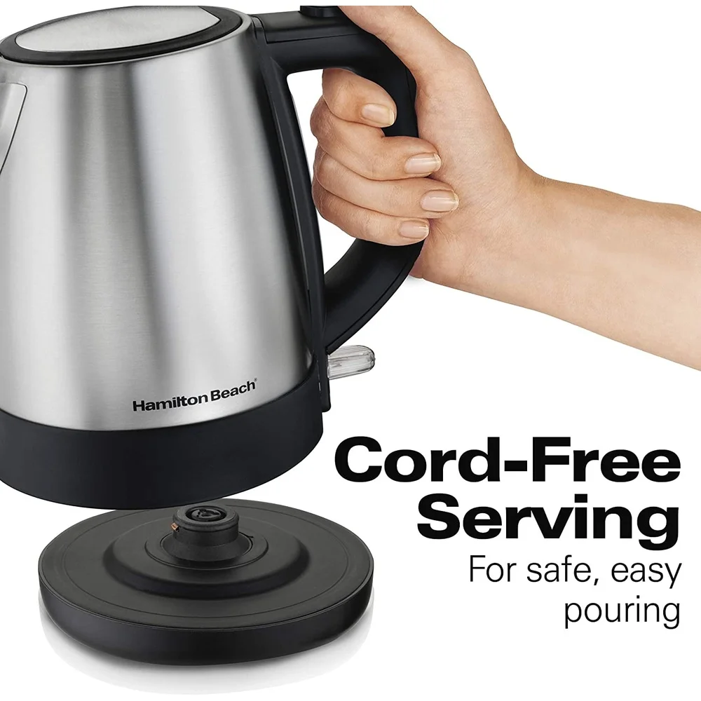 กาต้มน้ําไฟฟ้าสแตนเลส 1L ต้มเร็วไร้สายปิดอัตโนมัติ Easy Pour Spout ต้มแห้งป้องกันหน้าต่างระดับน้ํา