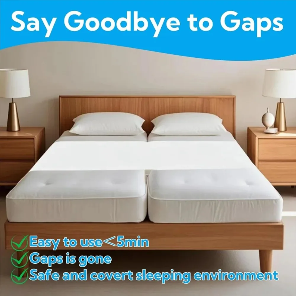 Bed Bridge Twin To King,Long Bed Converter With Metal Button And Fixing Straps.Split King Gap Filler For Adjustable Bed view 6