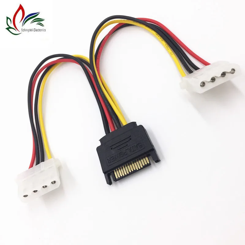 

SATA Revolution To IDE Power Cord SATA15pin Male Head One Point Two Serial Port To Dual 4pin Female Sata To IDE