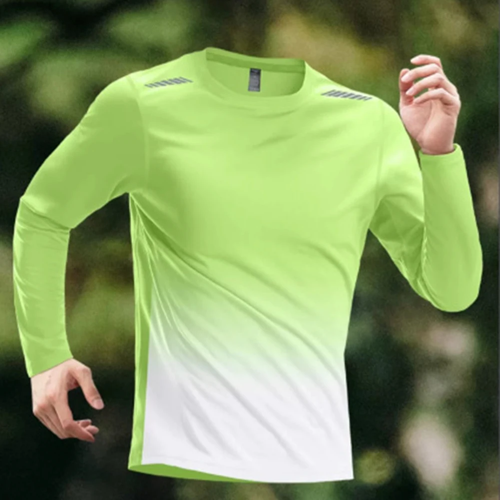 Men's Long Sleeves T-shirt Fitness Clothes Men's Spring Autumn Quick-Drying Clothes Training Sports T-Shirt Stretch Running Tops