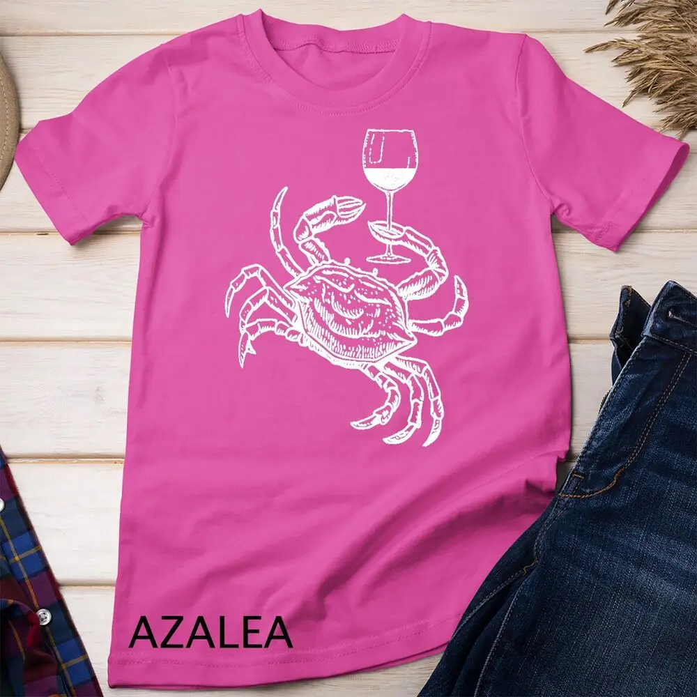 Wine Crab Ocean Lovers Shirt Drinking Gift Vacation Cruise Unisex T-shirt