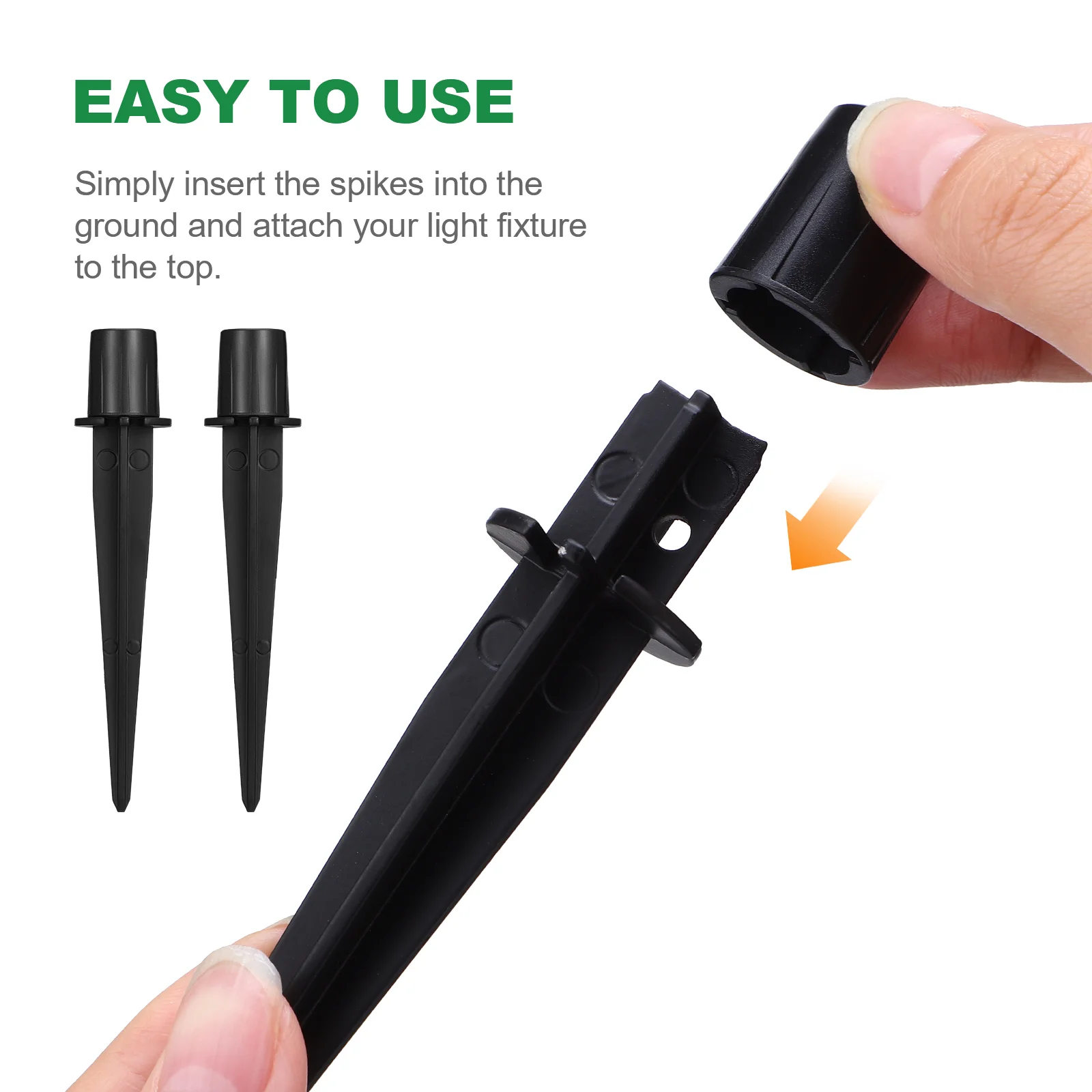 10 Pcs Outdoor Solar Light Ground Rod Yard Stakes Spike Plug Pathway Marker Stand Black Spotlight