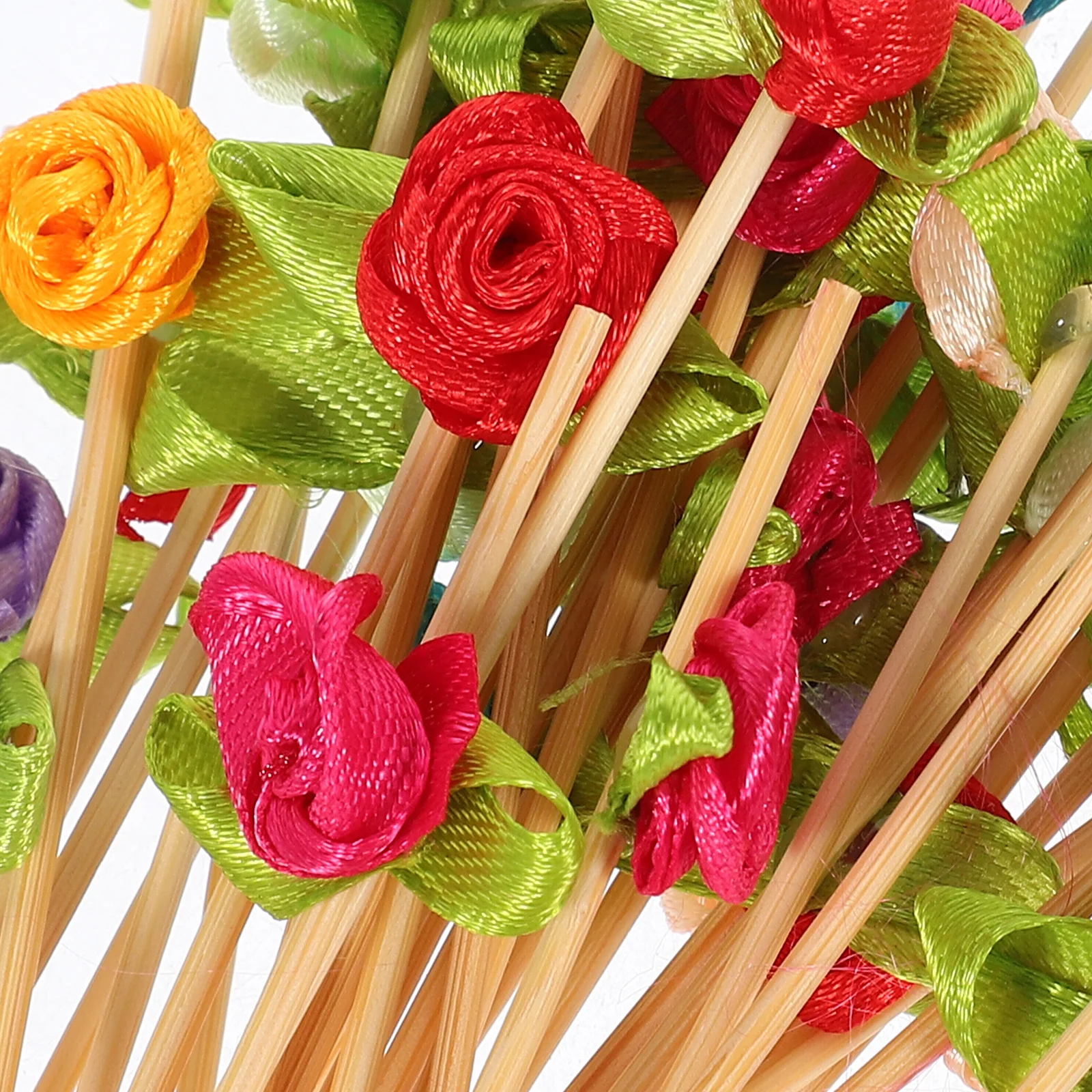 

100Pcs Rose Flower Bamboo Cocktail Picks Skewers Fancy Toothpicks for Appetizers Fruits Snacks Party Supplies Cocktail Picks