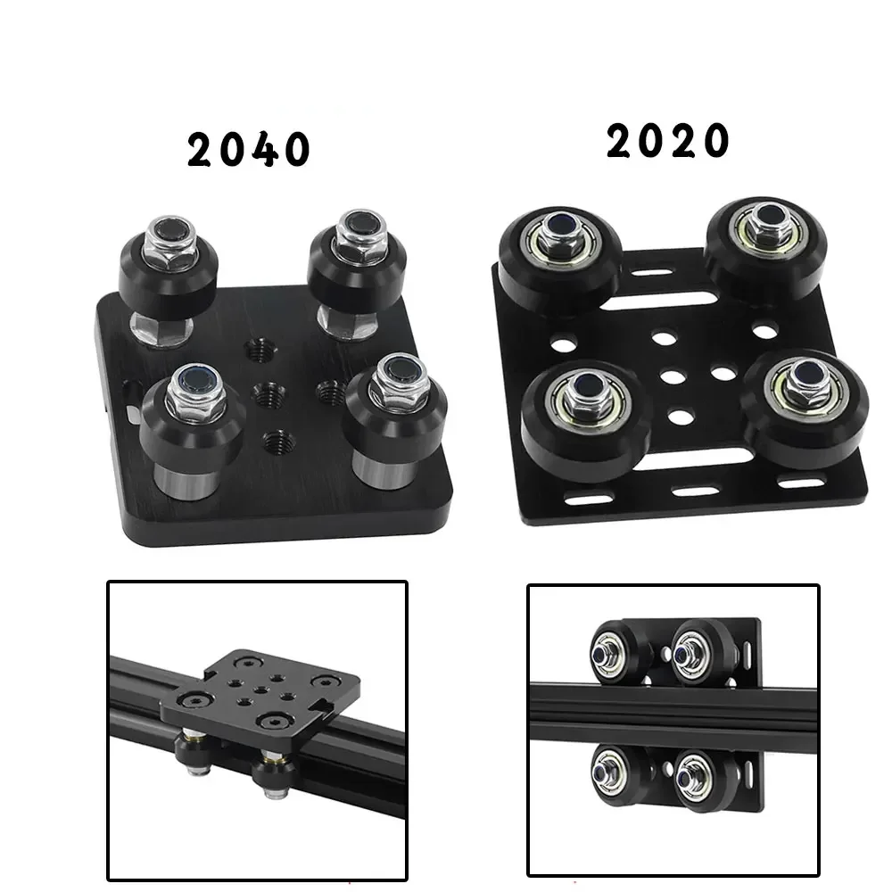 Parti della stampante 3D 2020 ruote V-Openbuildd V Set Plat a portale puleggia speciale con piastra di scorrimento per profili in alluminio con scanalatura a V 2020 /2040