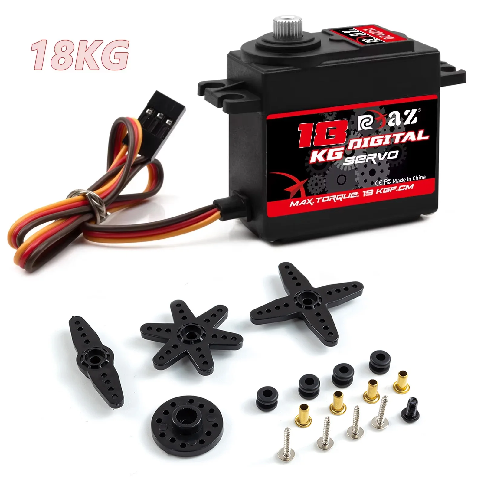 Digital Servo 18KG 20KG 24KG Metal Gear Micro Servo for 1/8 1/10 RC Car Airplane Glider Robot Boat 180 Degree Rotation