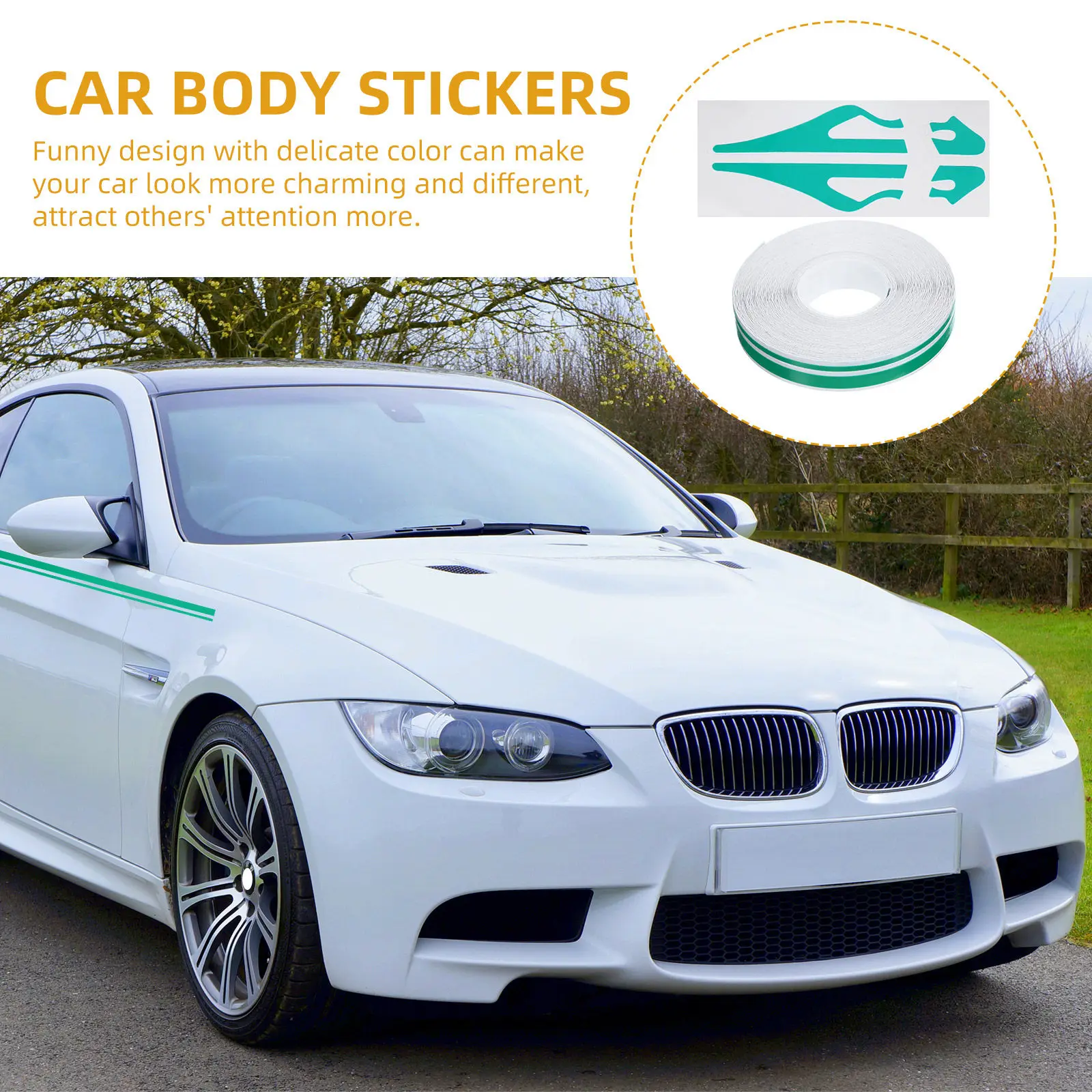 6Sets Waterproof Car Body Decoration Vinyl Pinstriping Tape 32FT Auto Stripe Decals Universal Waistline Stickers