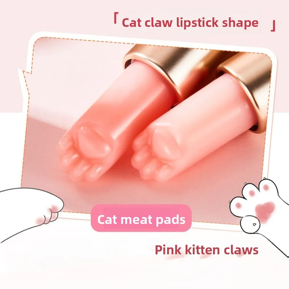 Bálsamo labial con diseño de pata de gato, cambio de temperatura, Color, hidratante, hidratación duradera para reparar labios secos y agrietados, uso diario
