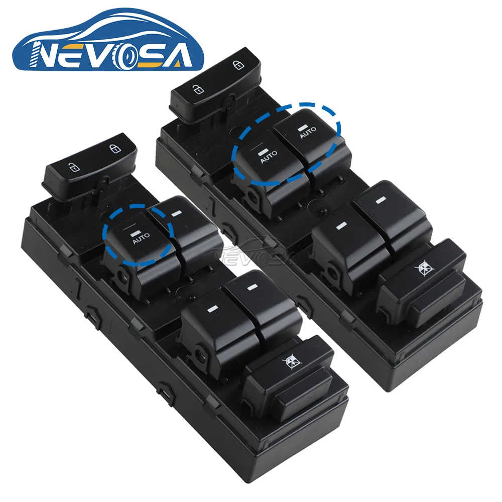 NEVOSA 93570-C1000 93570-C1010 1 / 2 AUTO Front Left Power Window Switch Master Button For Hyundai Sonata 2015 2016 2017 18 2019