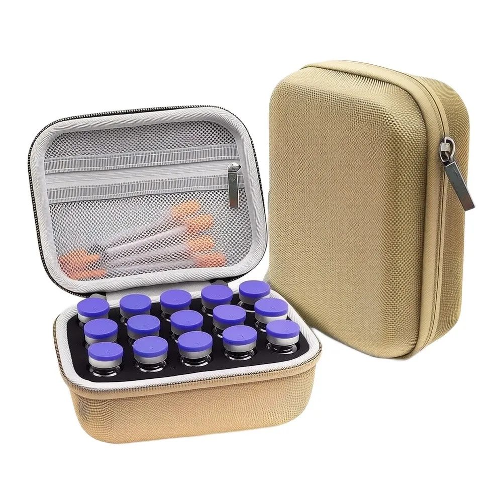 Insulin Vial Organizer Peptide Storage Case Lightweight And Compact Design Robust Eva Material Construction Peptide Storage