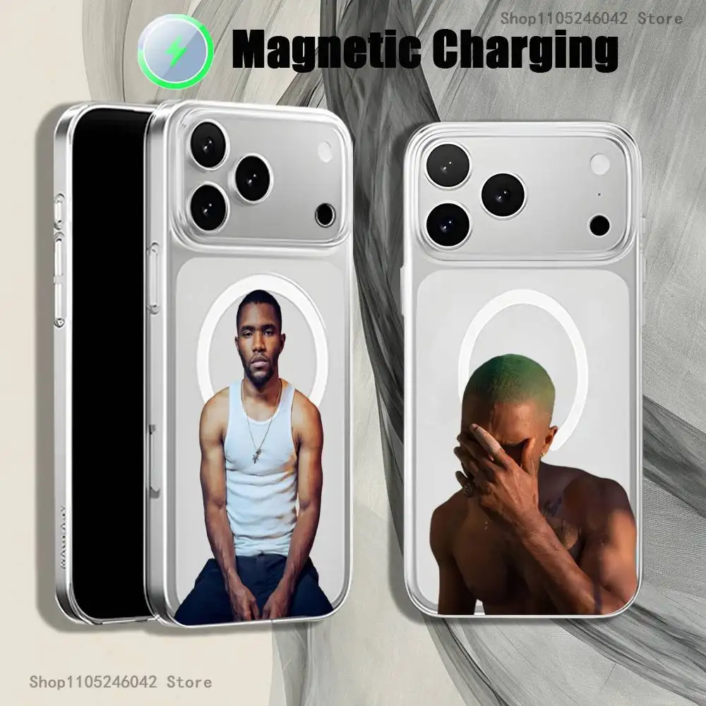 

F-Frank Ocean Blond Magnetic Wireless Charging Transparent White Phone Case For iPhone 17,16,15,14,13,12,11,Pro,Max,Plus