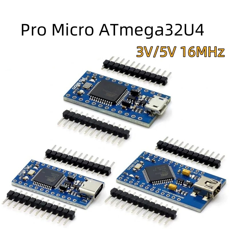 NUOVO Pro Micro ATmega32U4 5V 16MHz Chip originale Sostituisci per Arduino Pro Mini USB TYPEC con intestazione pin a 2 file per Leonardo UNO R3