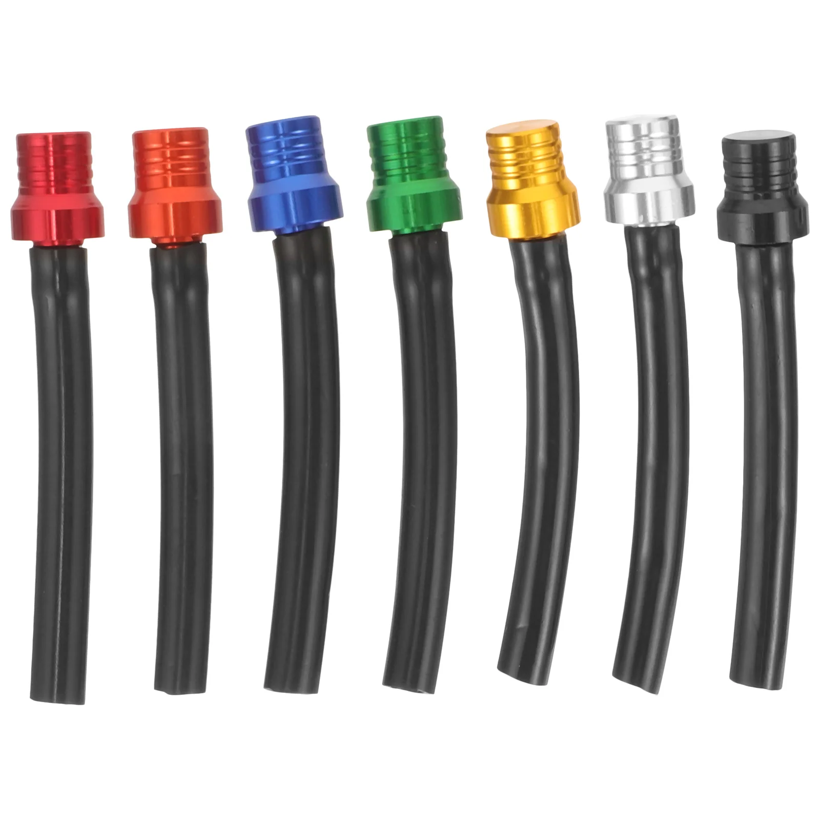 

7Pcs Motorcycle Tank Cap Gas Fuel Caps Vent Breather Hose One Way Valve Anti-Leak Design Sturdy Metal for Atv Motorbike