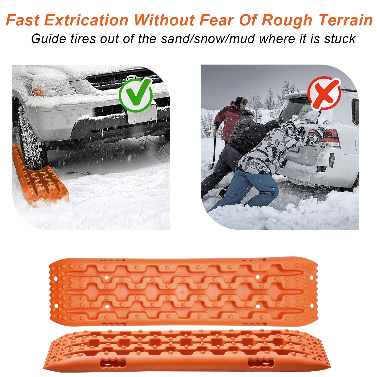 10T Traktionsbrett, 2 Stück, Schnee-Offroad-Schienen, Traktionshilfe, Schiene, Reifenleiter für Schlamm, Sandblätter für Wohnmobile – Detail 6
