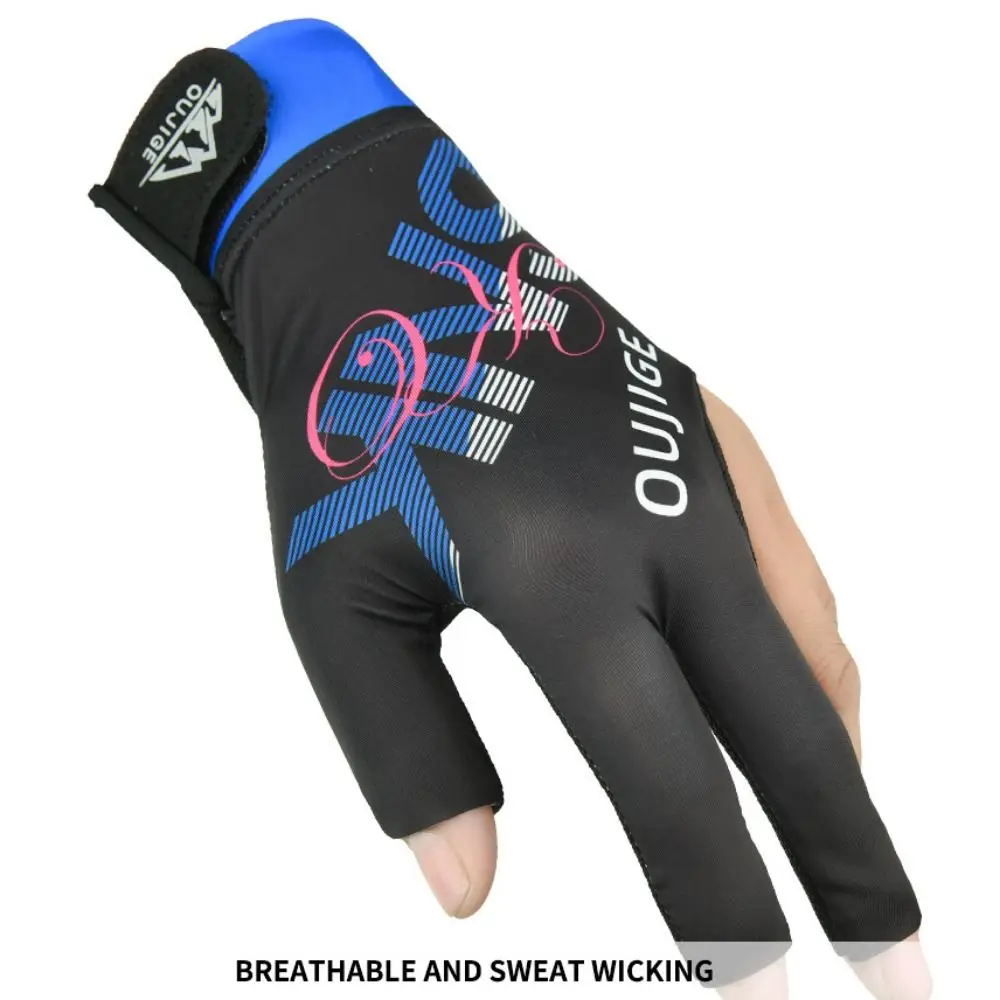 Three Finger Left Hand Billiards Gloves Wear-resistant Left Hand Billiard Training Gloves Lightweight Unisex Three Cut Gloves