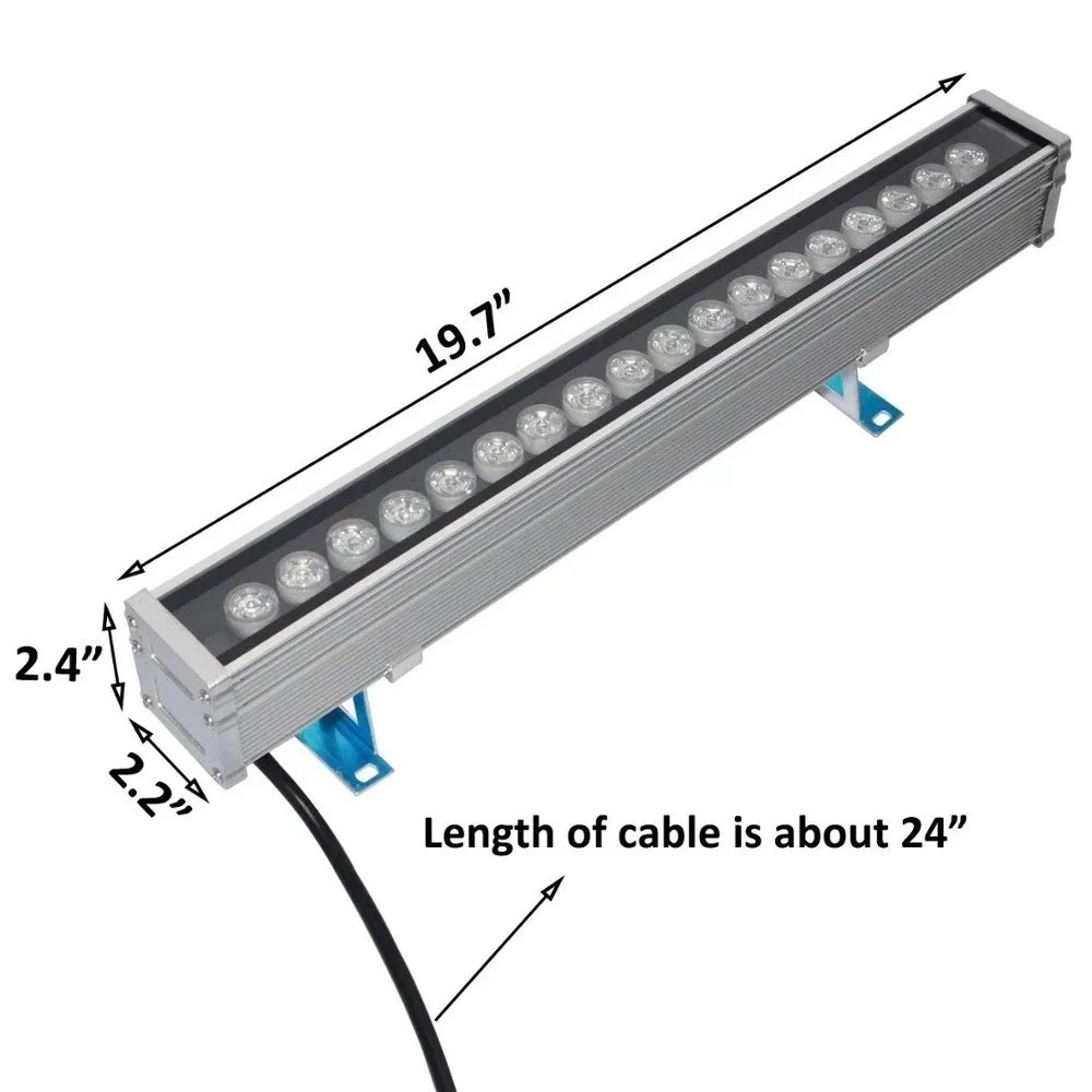 14pcs 12w 50cm LED Wall Washer Light Linear Bar Floodlight Outdoor Wall Lamp Landscape Light IP65 Waterproof Pure/Warm White