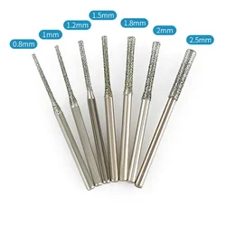 5pcs Coated Drill Bits With 2.35mm Shank Glass Jade Amber Jewelry Glass Drill Bit 0.8/1/1.2/1.5/1.8/2/2.5mm