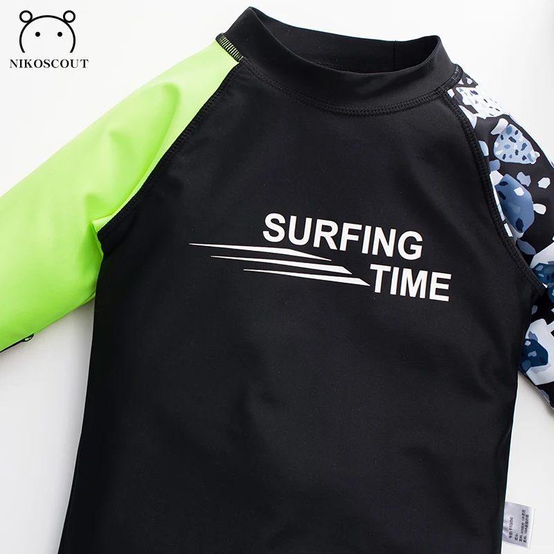 Children's Swimsuit, Boy's Long-Sleeved Split Hot Spring, Medium and Large Children's Sun Protection Baby Quick-Drying Swimsuit image 4