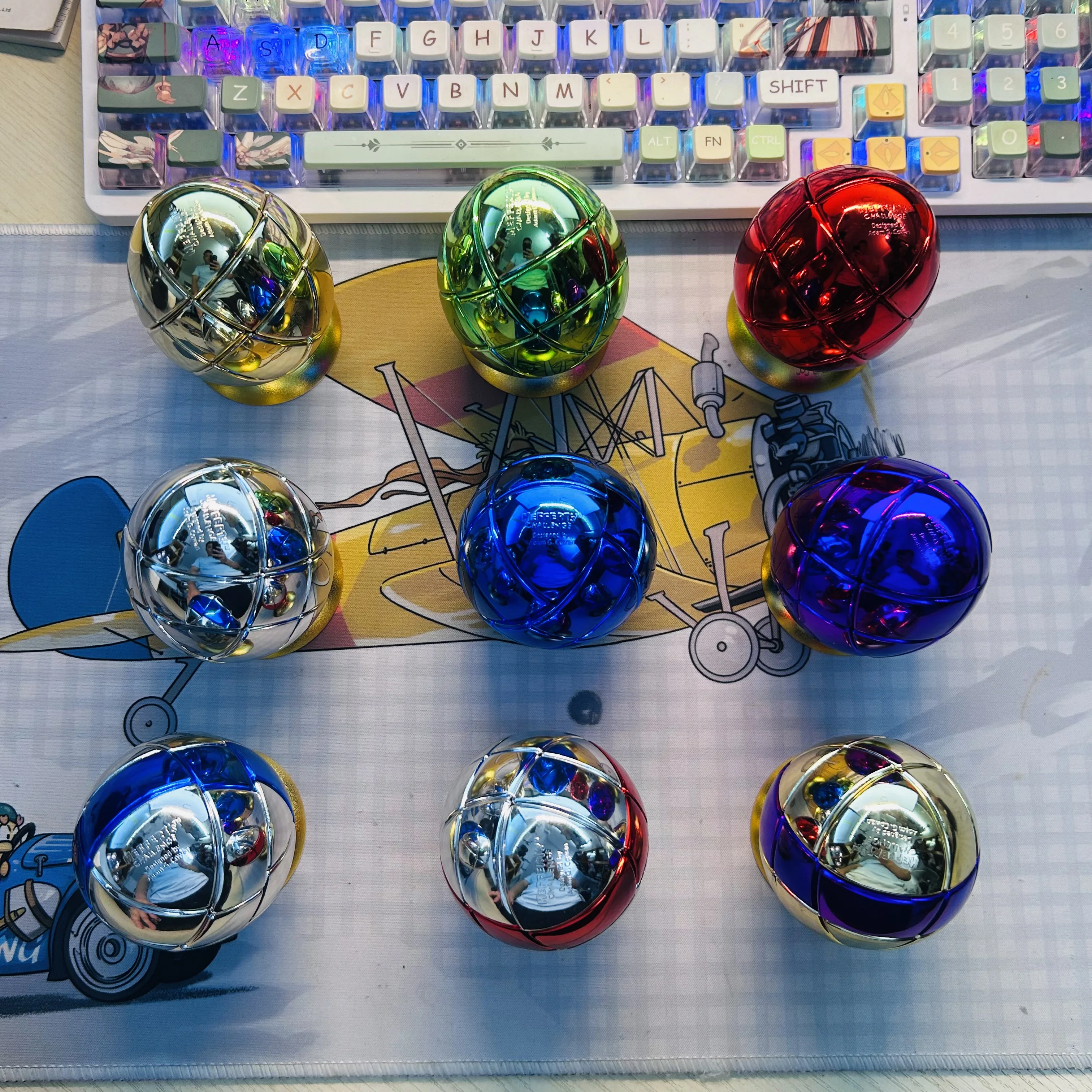 Limited Edition 3x3 Electroplated egg Cube Complete set of collection cubes