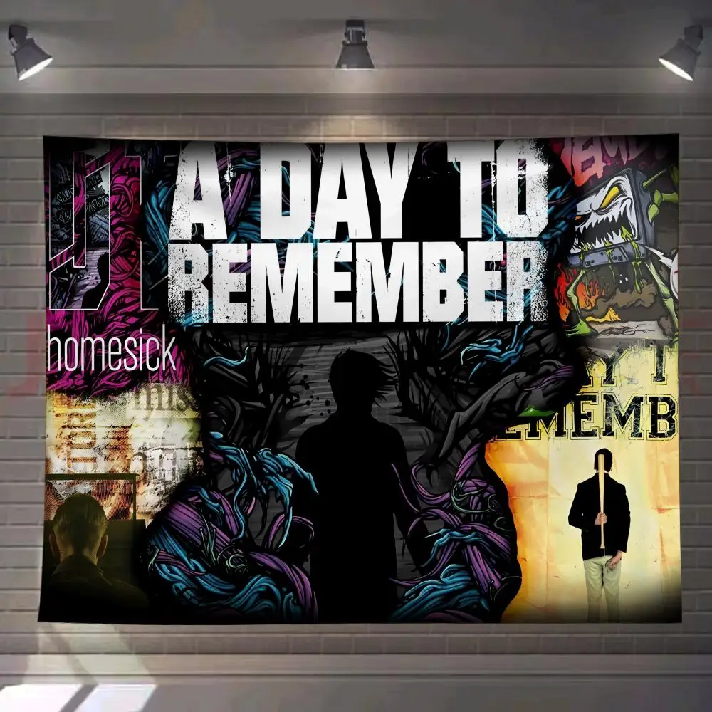 A DAY TO R-REMEMBER Rock Tapestry Custom Living Bedroom Party Dormitory interior Wall bohemian Decoration Attached clip