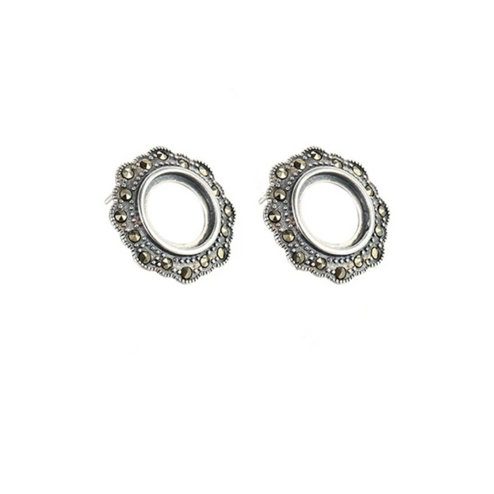 

Earring Settings (10x10mm Round Blank) Thai Sterling Silver Rhinestone Earring Studs for Round Cabochons