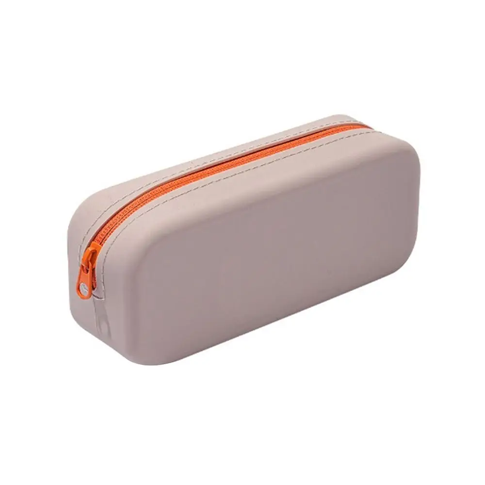 Fashion Silicone Pen Bag Zippered Waterproof Pencil Case Multi-function Large Capacity Stationery Organizer School Supplies