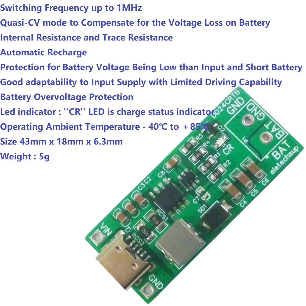 

Step-up Boost Charger Module 18650 Battery Pack 8.4V 12.6 16.8 21V 25.2V 2-6S Type-c Multi-cell for 7.4V 11.1V 14.8V 18.5V 22.2V
