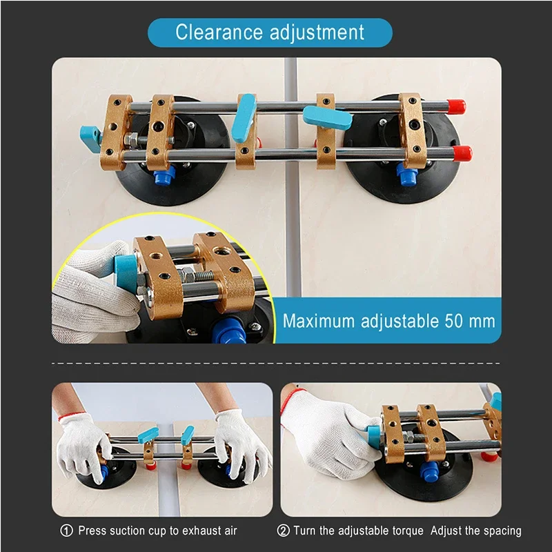 

【best】Flat Seam Tensioner Stone Vacuum Caulking Hand Tools Tile Suction Cup Suitable For Floor And Kitchen Laying Clearance Adju