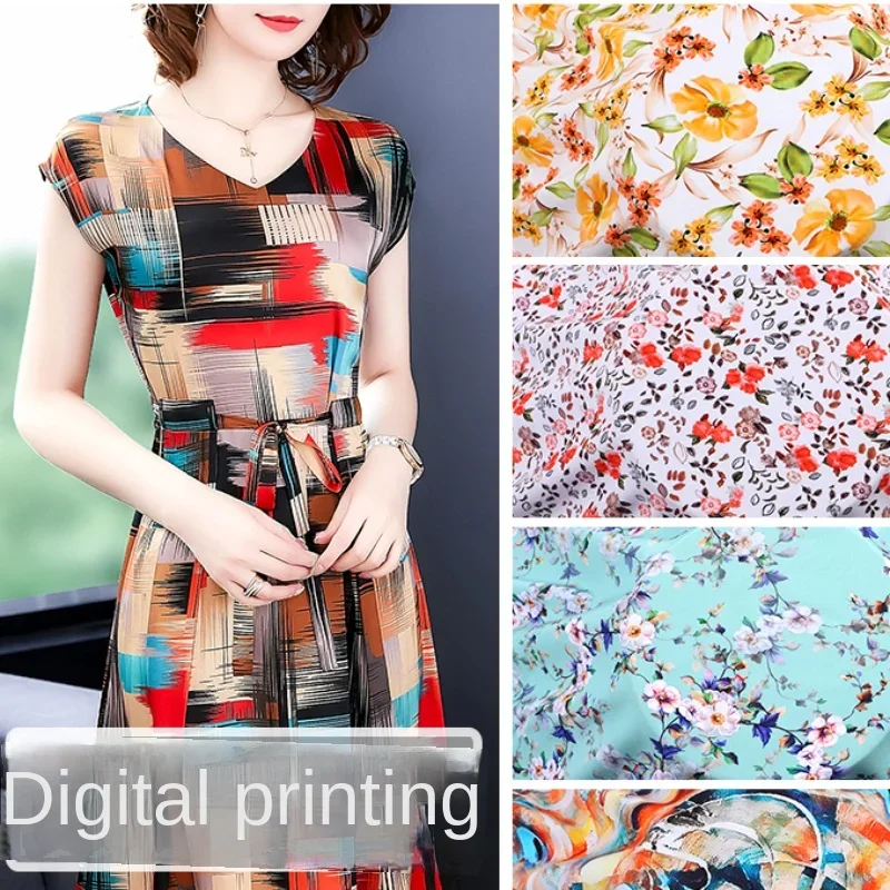 

Хлопковая ткань с цифровым принтом, весна-лето, пижамное платье, домашняя одежда, постельное белье, приятная для кожи, дышащая модная ткань для шитья своими руками