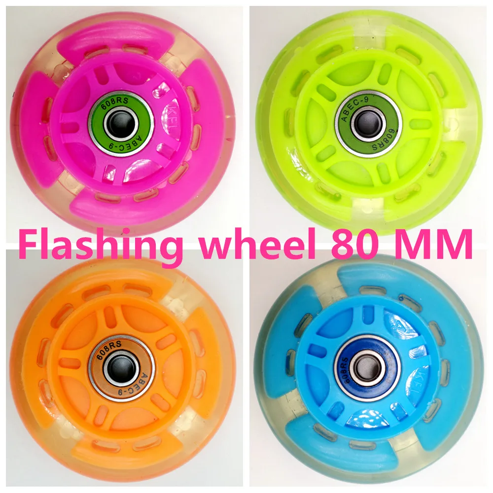 Scooter wheel for children 80 mm flashing wheel lighting wheel scooter 2 pcs/lot