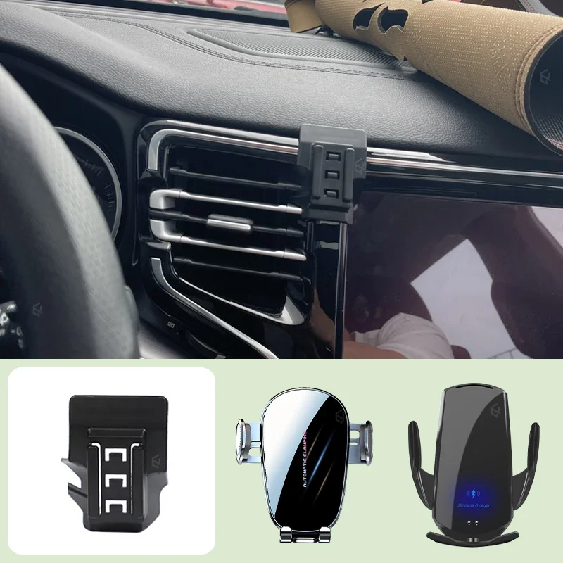 

Car Mobile Phone Holder For Jeep Grand Commander 2018-2022 Car Special Bracket Base Mobile Support Wireless Charging Bracket