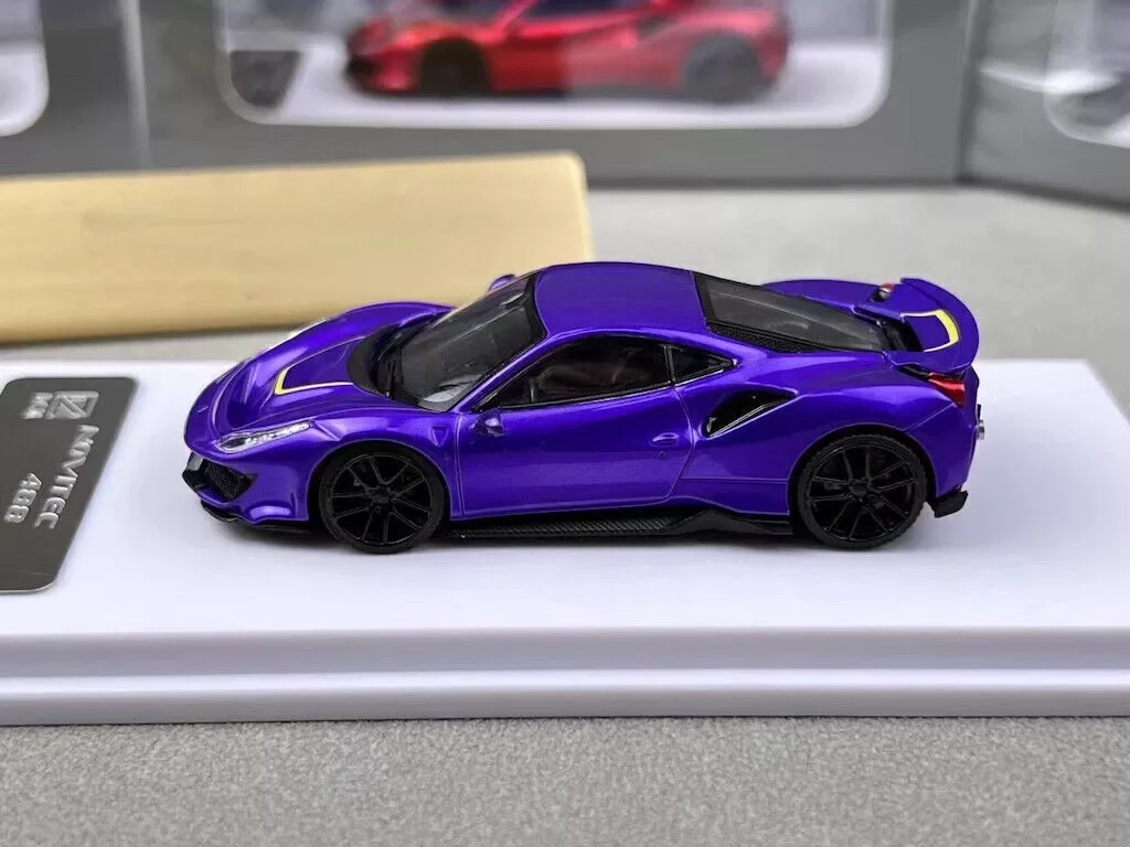 DCM 1:64 Purple Novitec 488 Pista Racing Sports Model Diecast Collect Car Limited Edition Hobby Toys