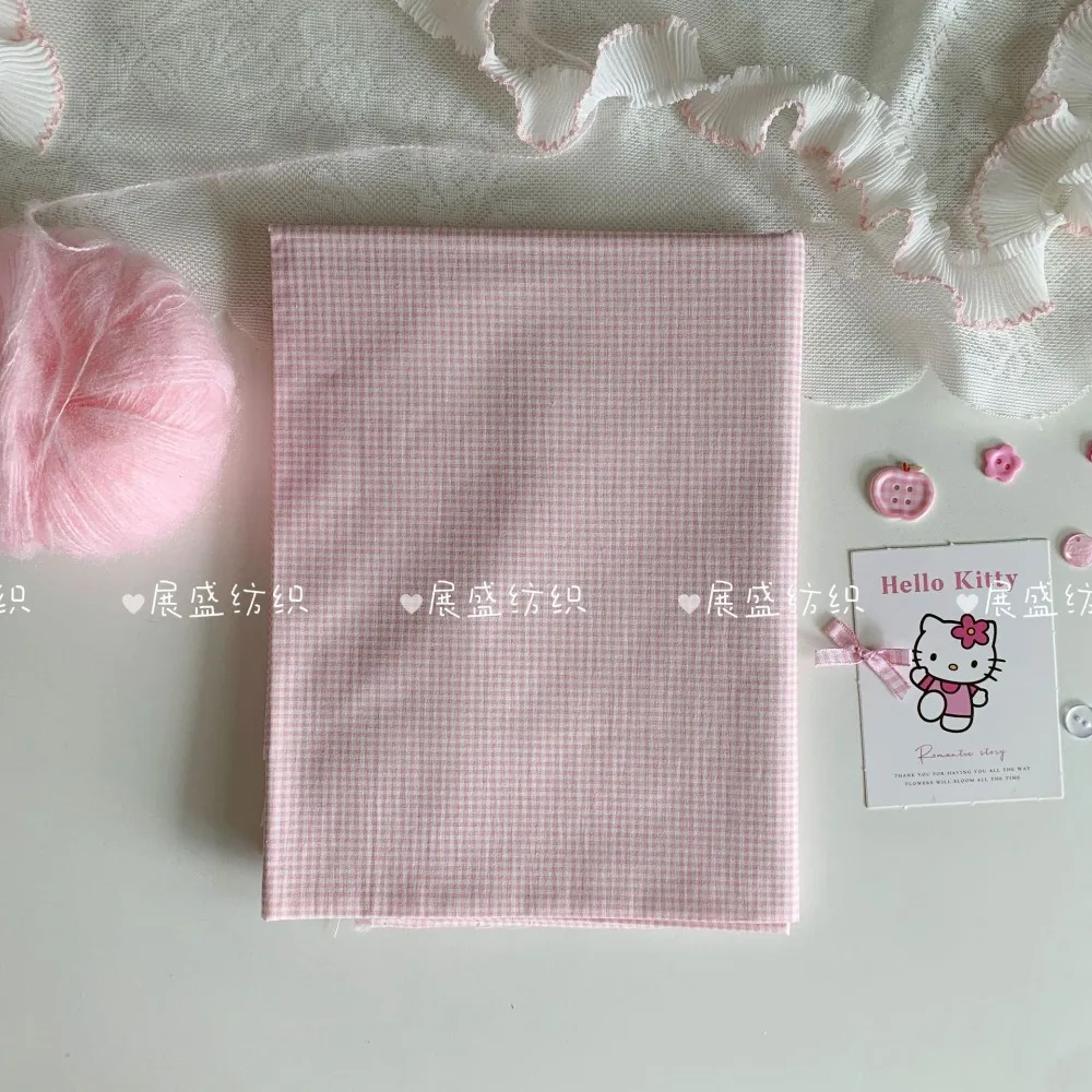 Rosa Baumwollstoff mit Digitaldruck, 140 x 50 cm, 40S, florales Karo-Design für DIY-Heimkleidung, Nähen, Ins-Stil, Damen- und Kinderbekleidung – Detail 13