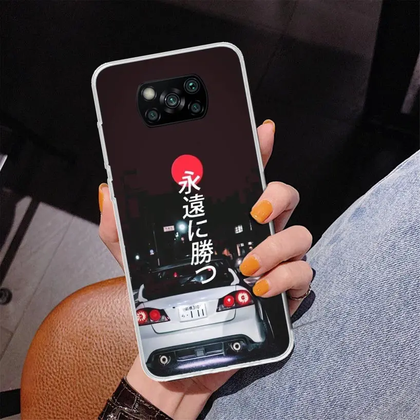 JDM Type R Civic Sport Car Phone Case For Xiaomi Poco X6 X5 X4 X3 Pro F6 F5 F4 Gt F3 F2 F1 M5S M5 M4 M3 M2 Nfc Soft Cover Shell 