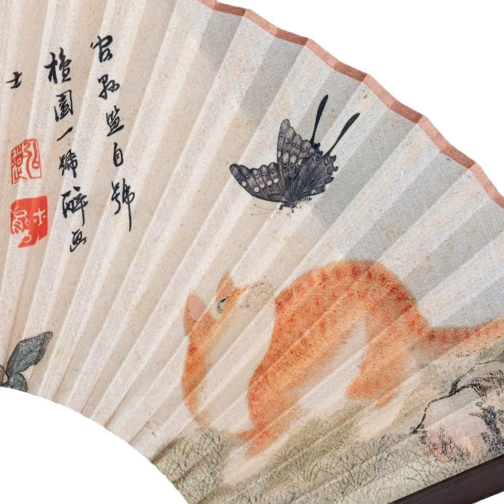 Hand-Painted Peony Folding Fan Designed for Expressive Arm Work in Dance and Harmonious Visual Enhancement of Gathering Spaces