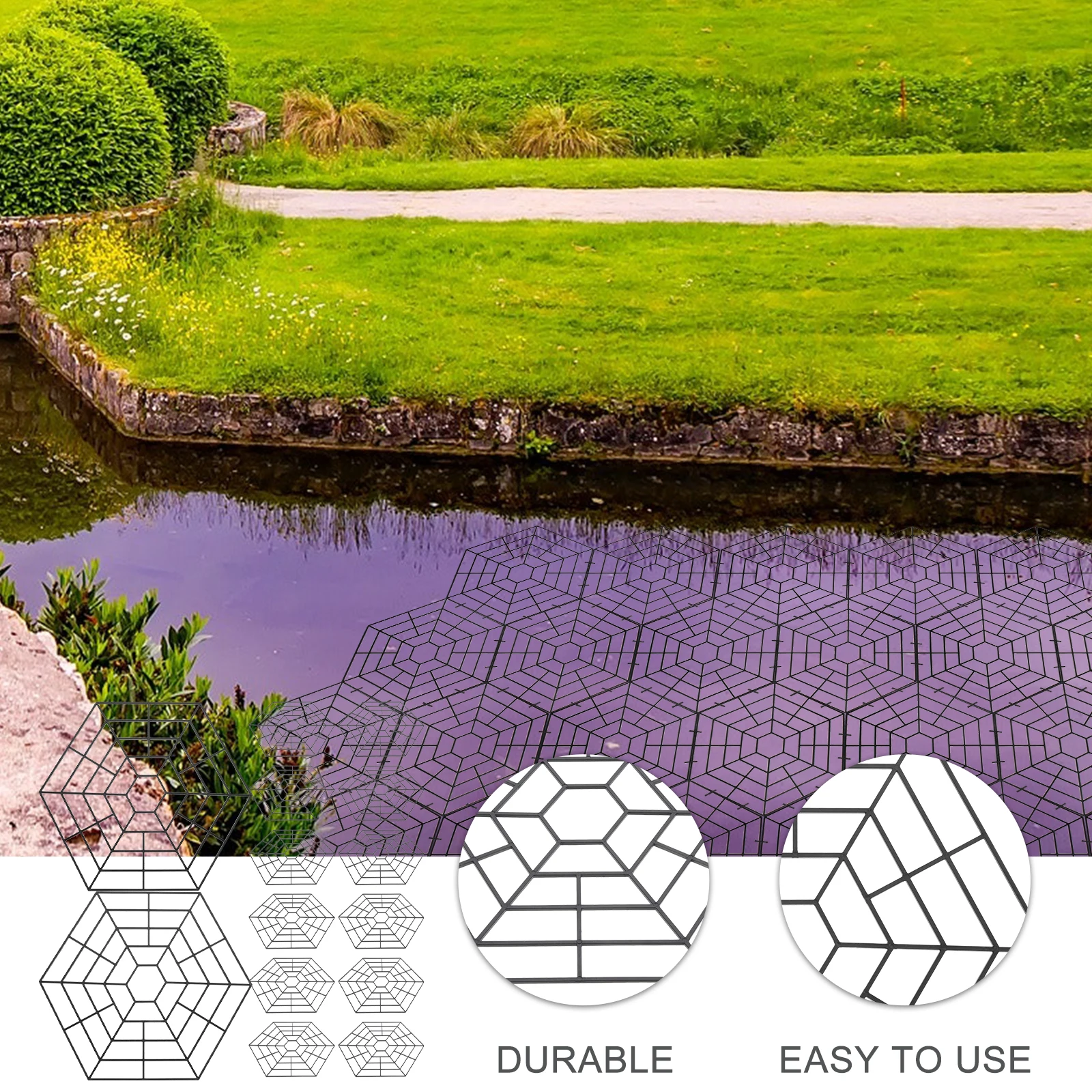 

30Pcs Fish Protective Net Six Angle Plastic Pond Guard Prevent Bird Catch Pond Protector Fish Safety Cover Plastic Floating Net