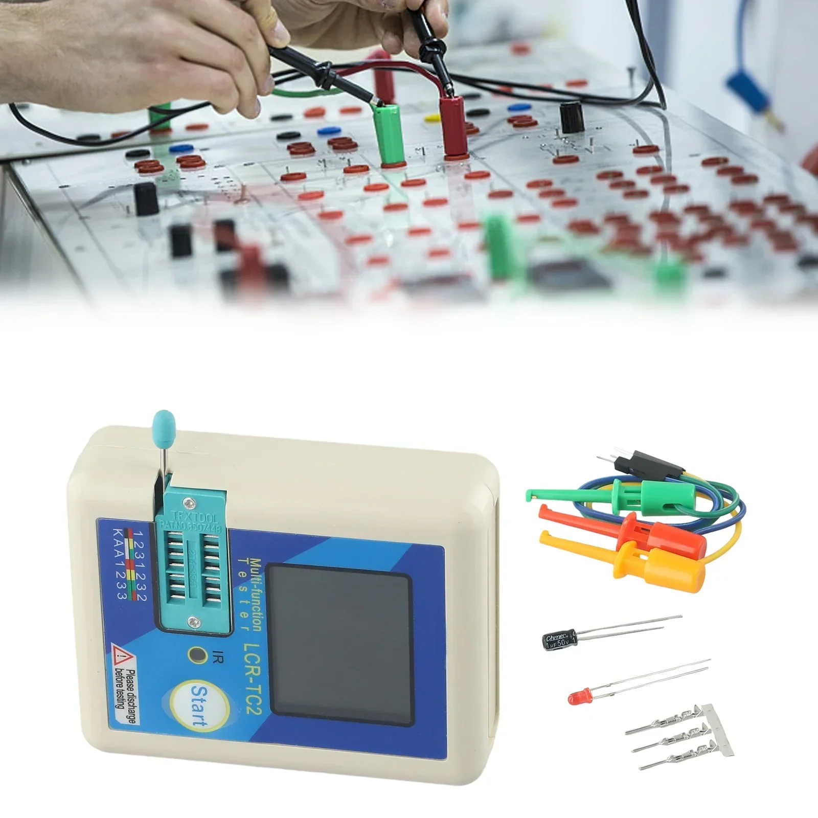 LCR-TC2 Transistor Tester Multimeter Full-color Display Multi-function Test Instrument For Diode Triode MOS/PNP/NPN Transistor