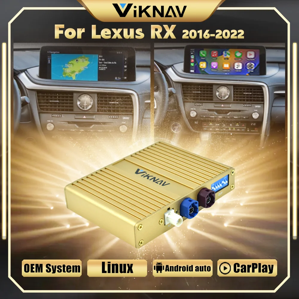 

Коробка декодирования интерфейса Viknav Linux, подходит для Lexus RX 2016-2022, беспроводной CarPlay, Android, обновленный декодер