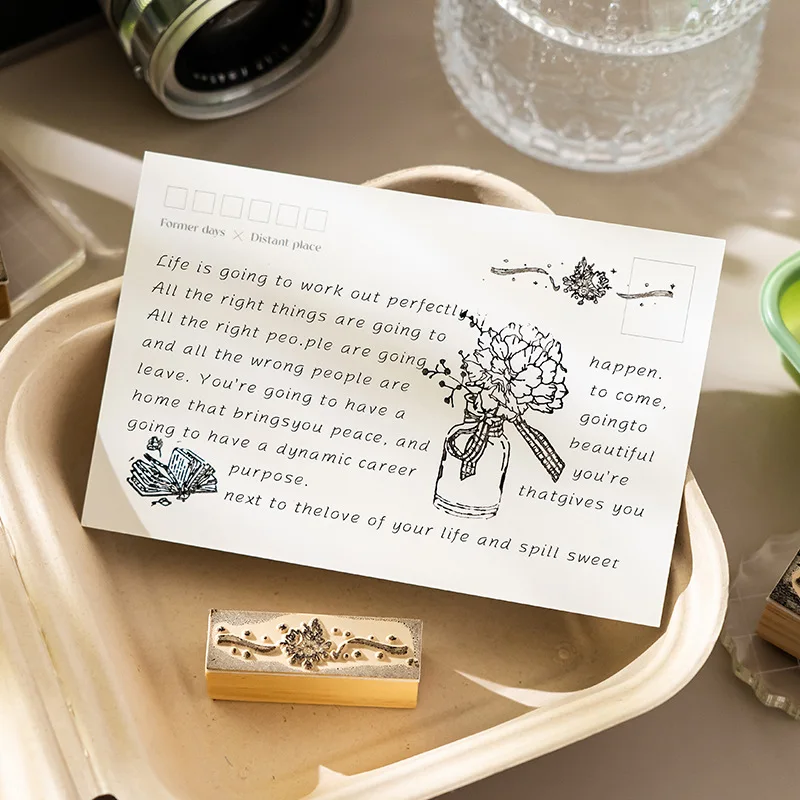 مجموعة الختم الخشبي DIY عنصر صغير الإبداعية الكرتون الإضافية نمط المواد الزخرفية ختم حساب اليد #4