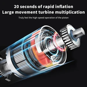 Portable air compressor for car tires, fast inflator, precise pressure, digital display, LED light, power bench 8 Main Air Compressor Sales - №6