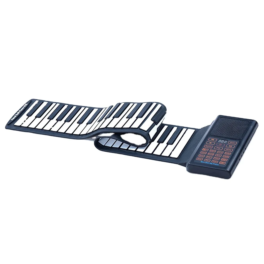 

Wholesale Hand Roll Up Piano 61 Keys Foldable Silicone Waterproof Digital Mini Roll Up Piano Keyboard