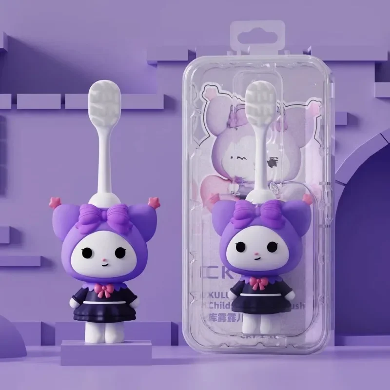 Miniso series kuromi Lotso new creative cartoon shape compact portable silicone handle cute soft-bristled children's toothbrush