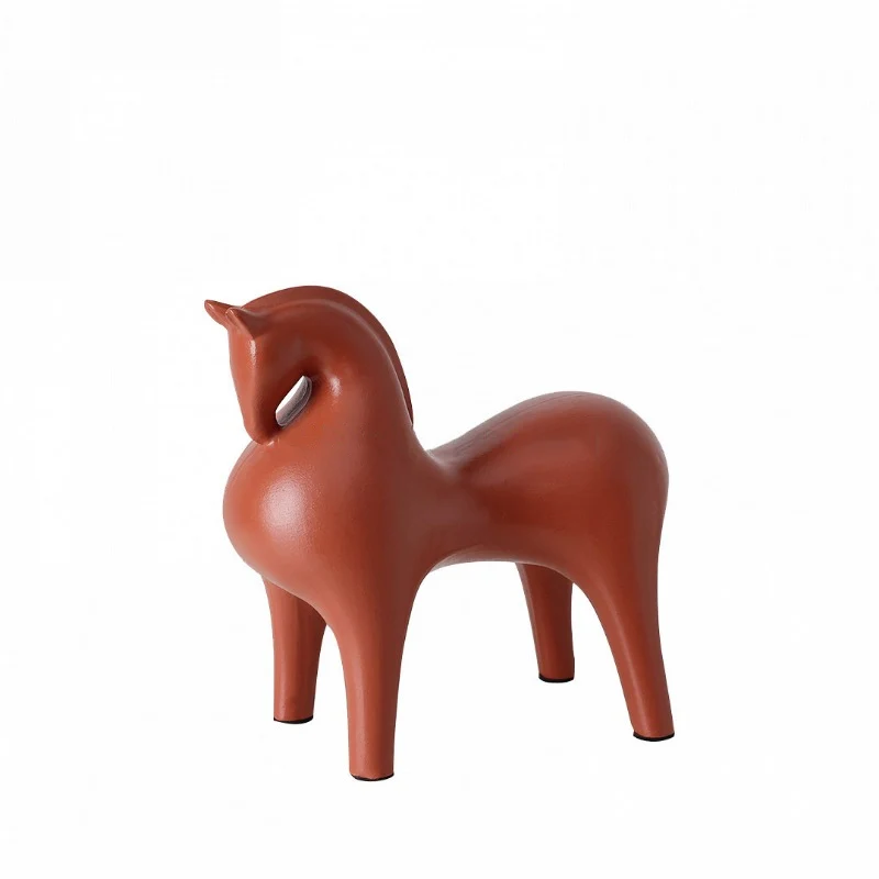 Medieval style horse statue ornaments, modern home decor in a quiet and elegant style, fat horse resin sculpture ornaments