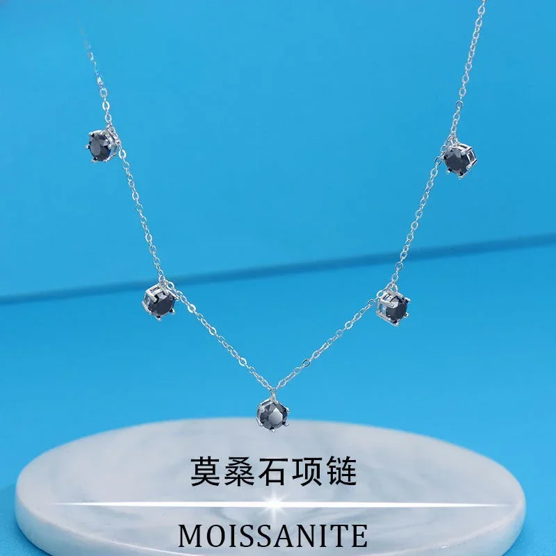 

Trend Pendant 925 Sterling Silver 1ct D Color Round Moissanite Pendant Necklace for Women Sparkliang Wedding Party Jewelry