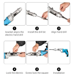 Square Bohrer -Adapter, Bit -Fixing -Unterstützung, professionelle Fixierscheibe, Bit -Mortiser für manuelle elektrische Bohrer 8 Hauptverkaufsadapter Drill Square Hole - №3