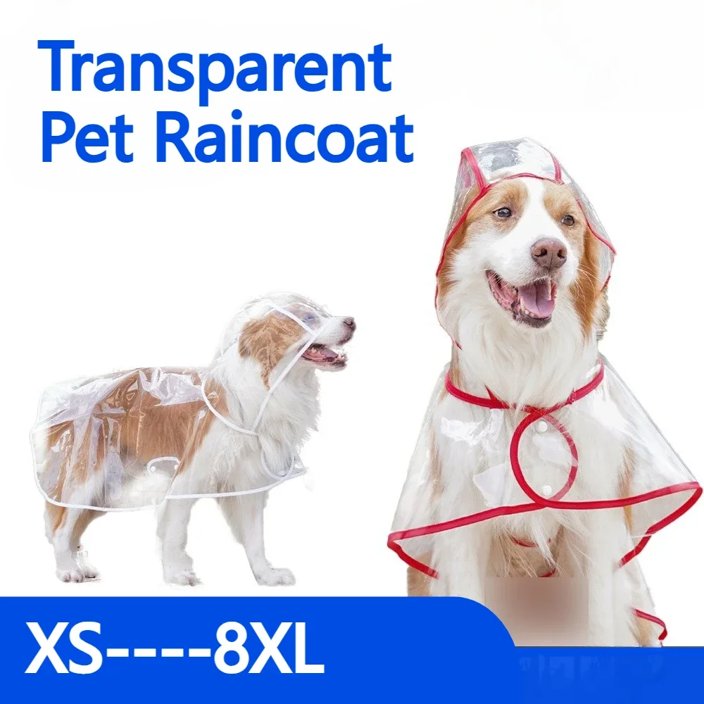 Chubasquero transparente para perros, impermeable para mascotas, capa completa para lluvia para mascotas, Poncho de lluvia para morder, para Golden Retriever, samoyedo Schnauzer