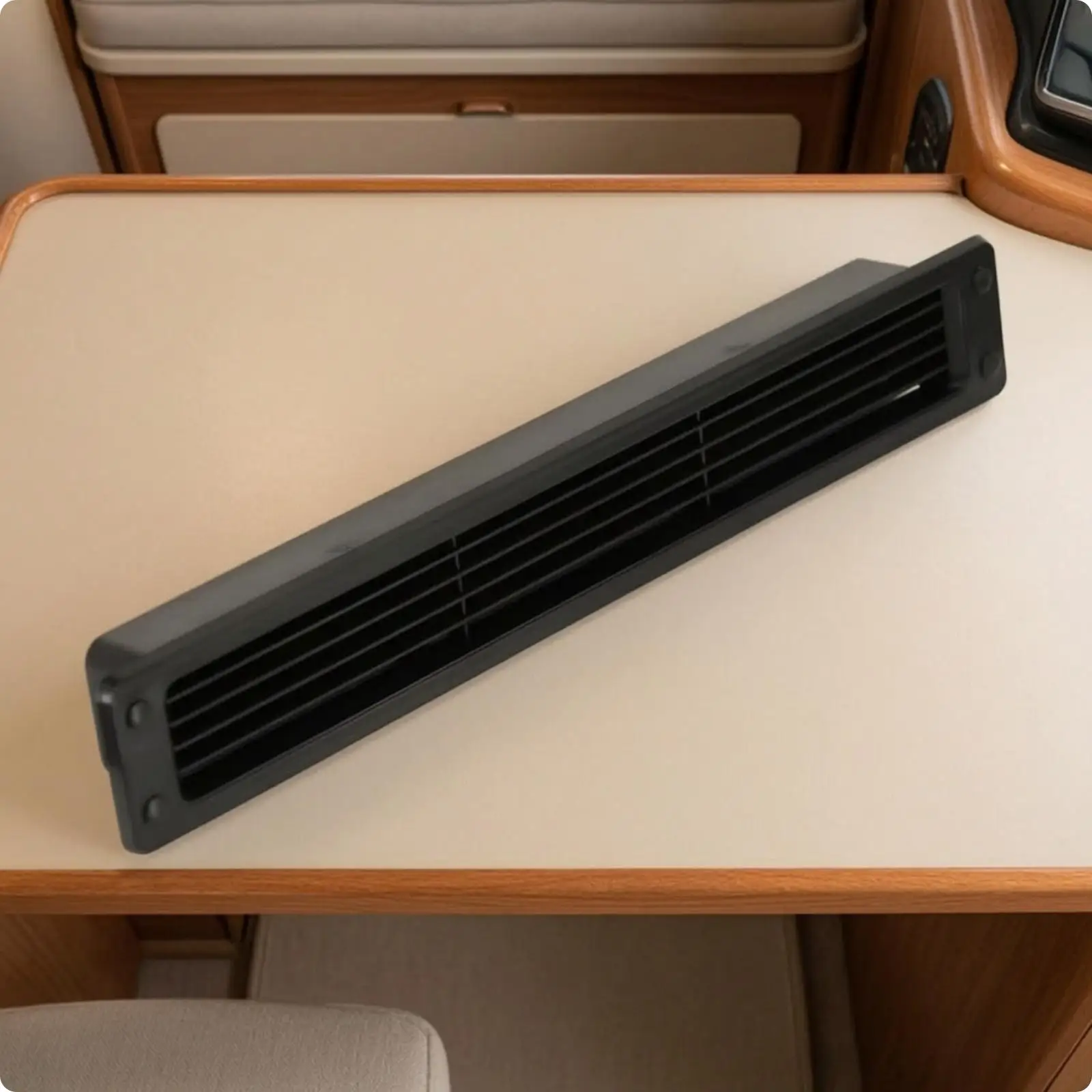 RV Camper Side Exhaust Vent Grille Black Plastic Louver Air Outlet for Boat Trailer Cabin Wall